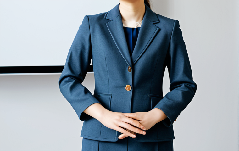 이미지 1: A professional businesswoman in a modest business suit, sitting at a desk in a modern office, fully clothed, appropriate attire, safe for work, perfect anatomy, natural proportions, professional photography, high quality.