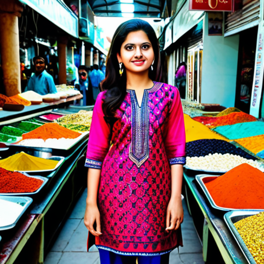 유통관리사 시험 과목별 고득점 비법 - **
"A confident young woman, fully clothed in a vibrant, modern Kurti and leggings, standing in a b...